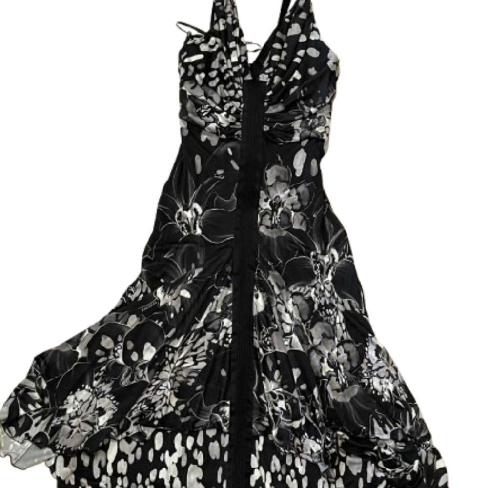 VINTAGE Versace Gianni Versace Label Ruched Bust Floral Dress IT 42